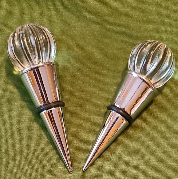 Royal Limited Crystal Barware 3 Bottle Stopper Cork 1 Corkscrew Millifiore - Picture 3 of 5